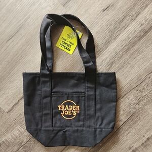 Trader Joe's Black Canvas Mini Tote Bag
